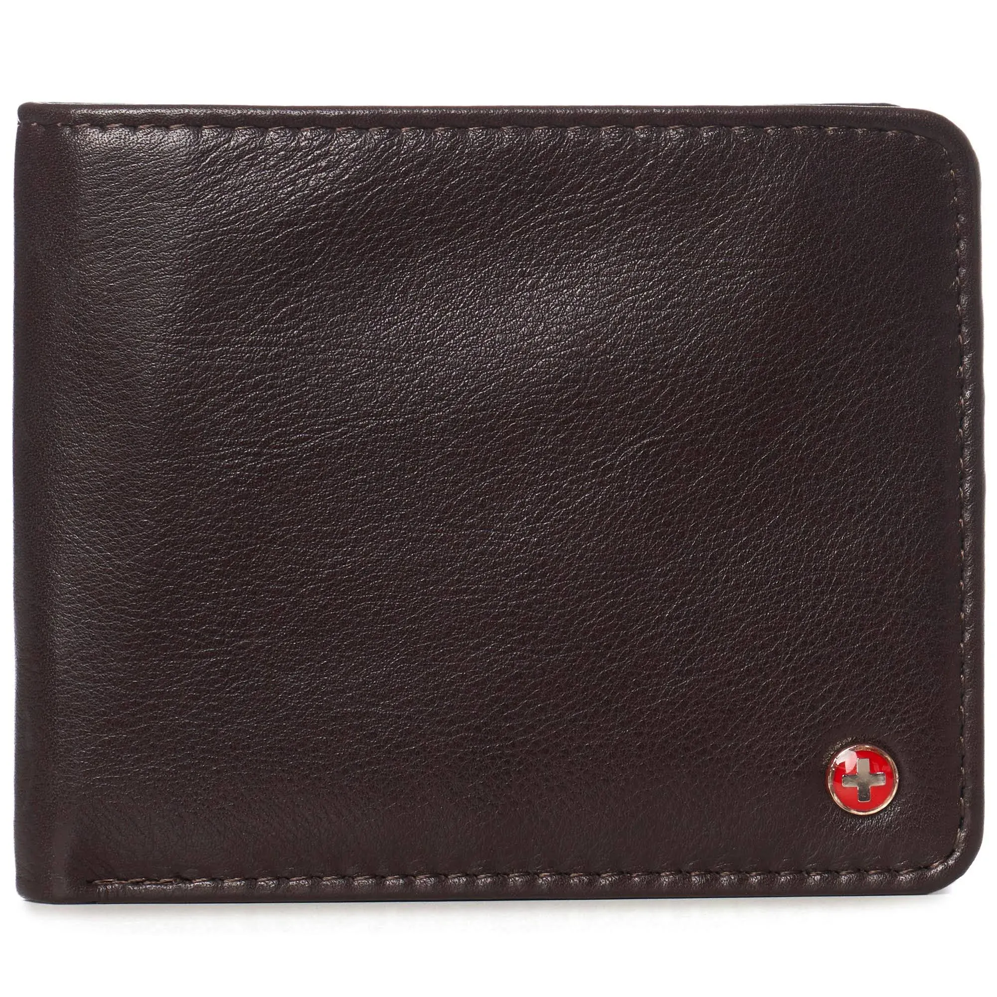 Alpine Swiss RFID Mens Wallet Deluxe Capacity Passcase Bifold Two Bill Sections ...