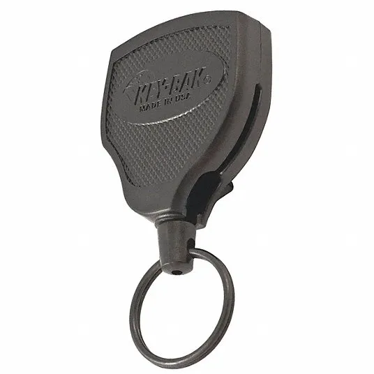 Belt Clip Key Reel, Retractable, Black With 48-In.