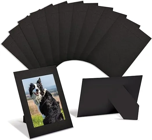 Better Office 4" x 6" Cardstock Picture Frame, Matte Black, 50/Pack (64612-50PK)