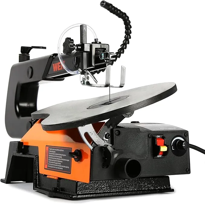 WEN 3923 16-Inch Variable Speed Scroll Saw with Easy-Access Blade Changes and Work Light, Black & 6502T 4.3-Amp 4 x 36 in. Belt and 6 in. Disc Sander with Cast Iron Base