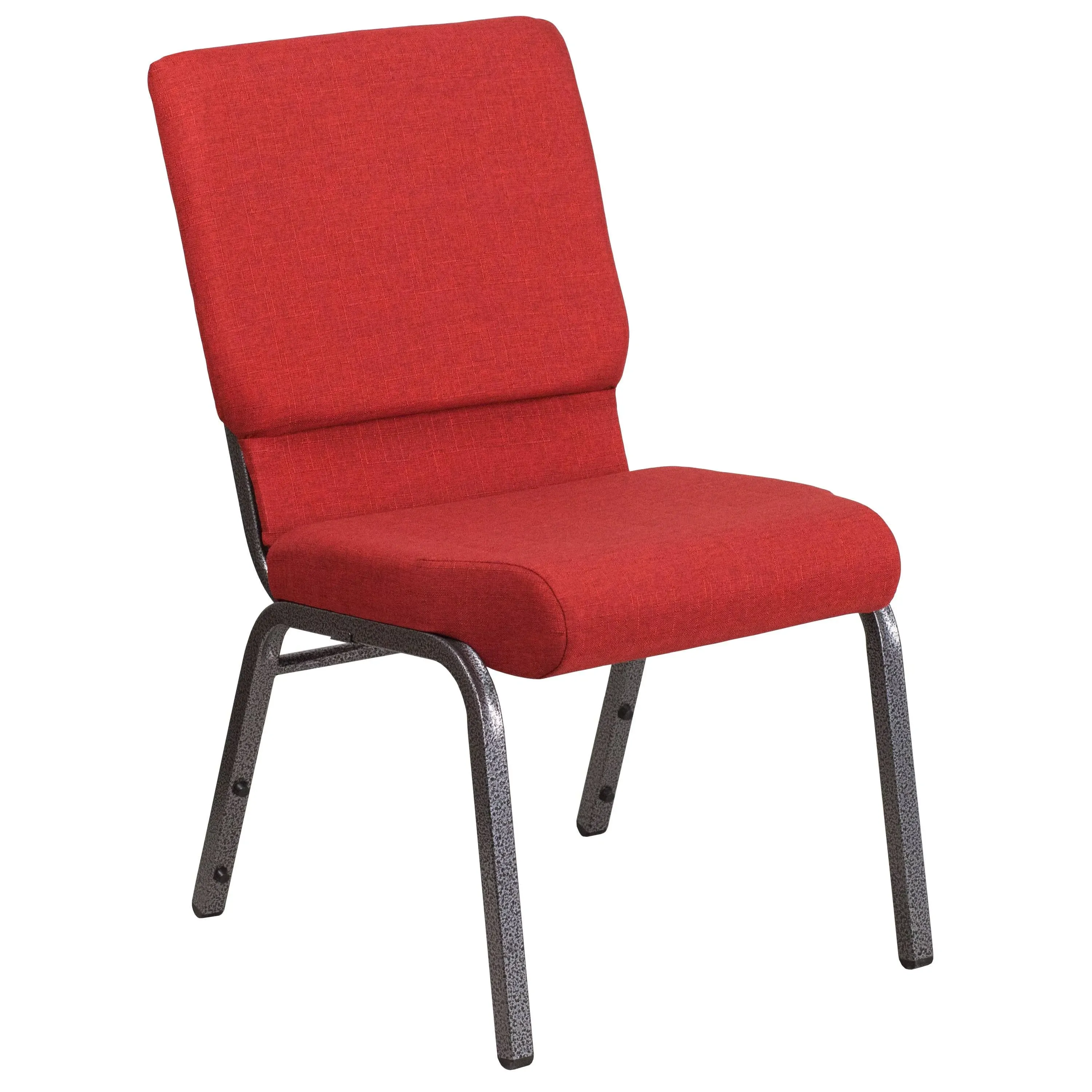 Flash Furniture FD-CH02185-SV-RED-GG Hercules Series Red 18 1/2&quot; Church Chair with Silver Vein Frame