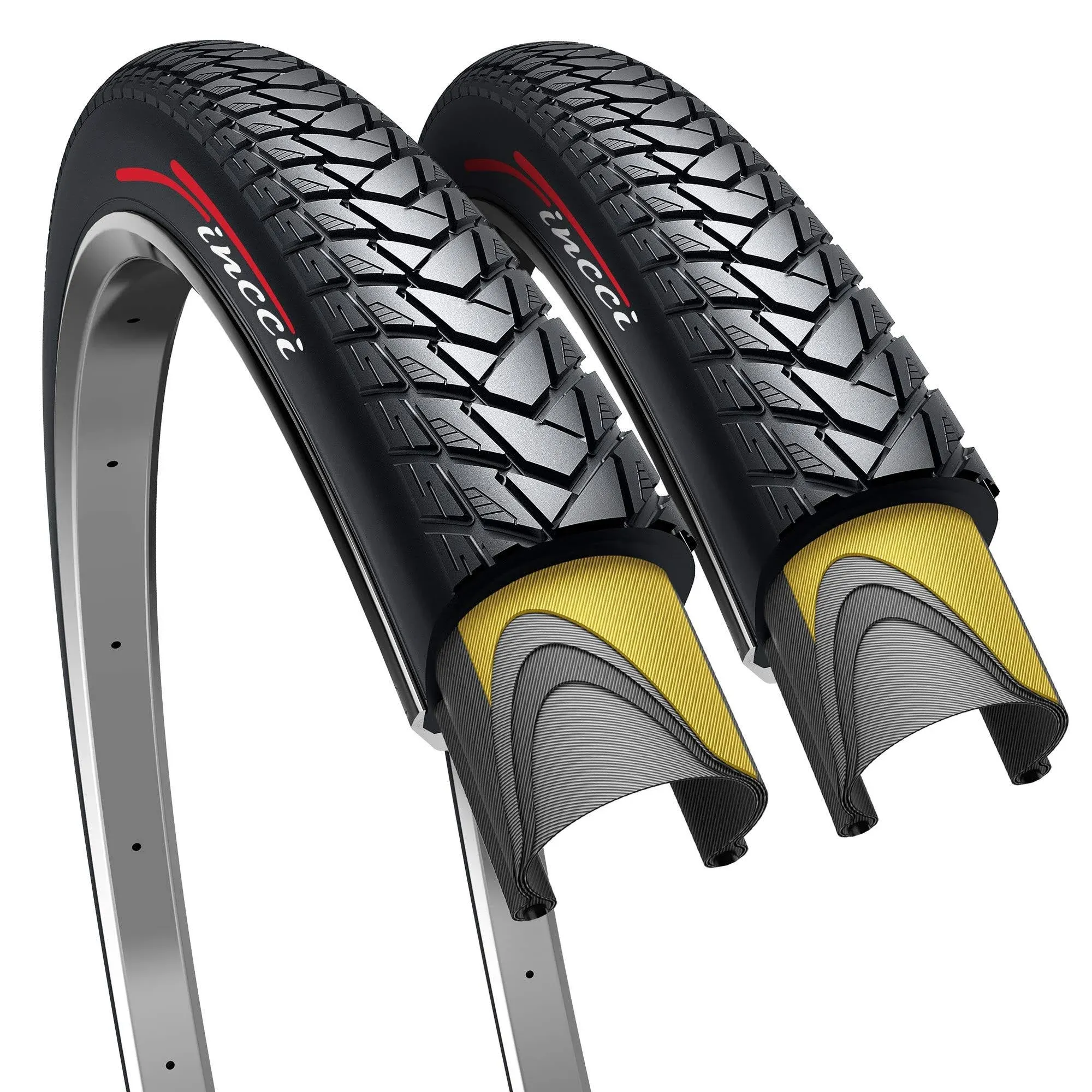 Fincci Pair 700x35c Tire 37-622 Foldable 60 TPI City Commuter Tires with Nylon ...