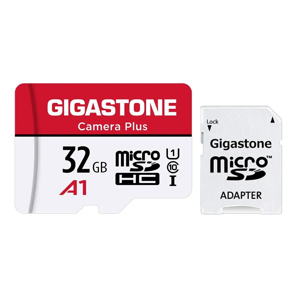 GIGASTONE Micro SD Card 32GB, Camera Plus, MicroSDHC Memory Card for Video Camera, Wyze Cam, Security Camera, Roku, Full HD Video Recording, UHS-I U1 A1 Class 10, up to 90MB/s, with Adapter