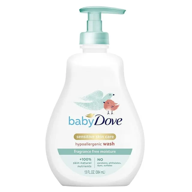 Dove Baby Sensitive Skin Care Hypoallergenic Wash Fragrance Free 13 Fl Oz