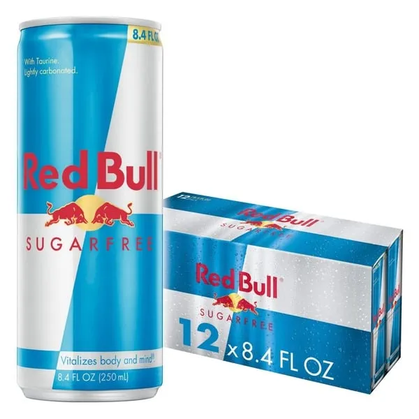 Sugar Free Red Bull Bebida Energética 8.4 fl oz, Paquete de 12 Latas