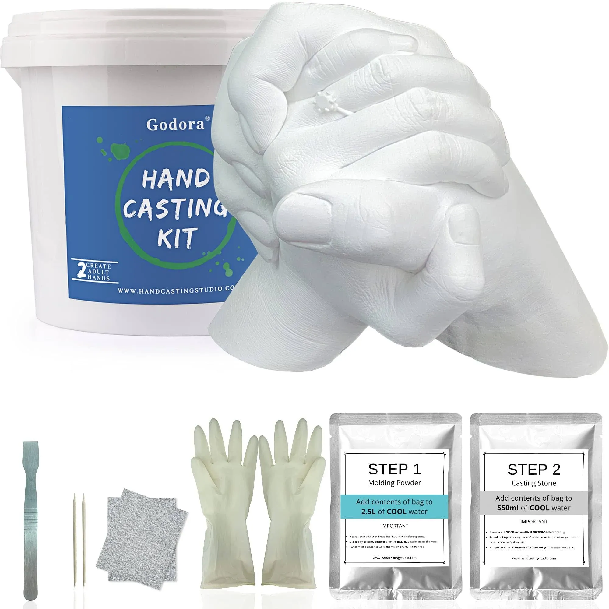 Hands Casting Kit, DIY Plaster Statue Molding Kit &amp; s for 2 Adult, Wedding, Frie