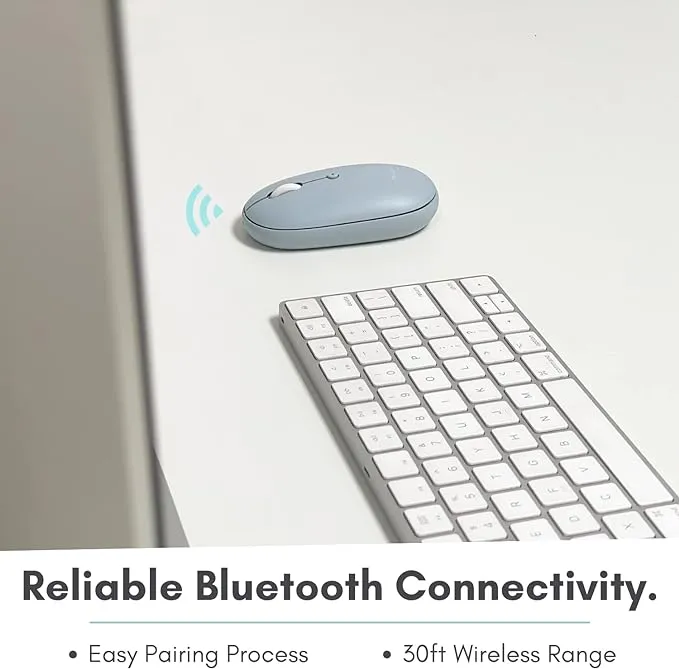 Macally BTTOPBATBL Blue Rechargeable Bluetooth Mouse Wireless Smooth