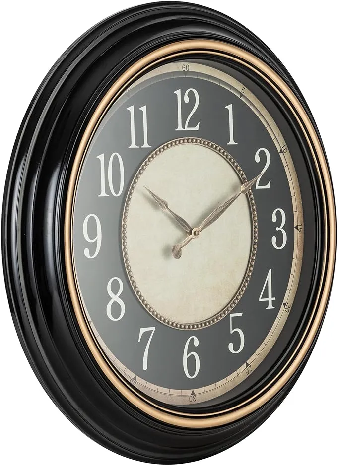 Pacific Bay Norden Huge Decorative Light-Weight 23-Inch Wall Clock Silent, Non ...