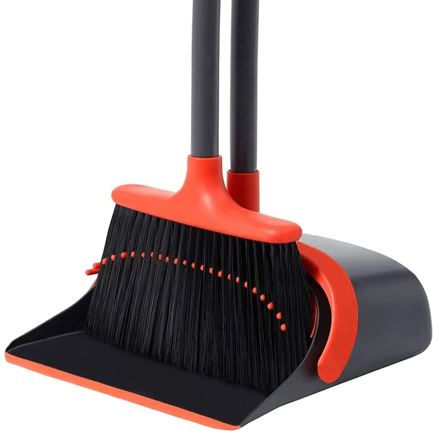 Broom and Dustpan Set for Home, Upgrade 52" Long Handle with Stand Up Dustpan Combo Set for Office Kitchen Lobby Floor Use