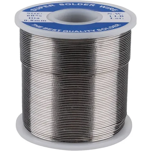 Electronic Solder 60/40 0.8mm (0.031 inch) Diameter 1 lb. Spool, White