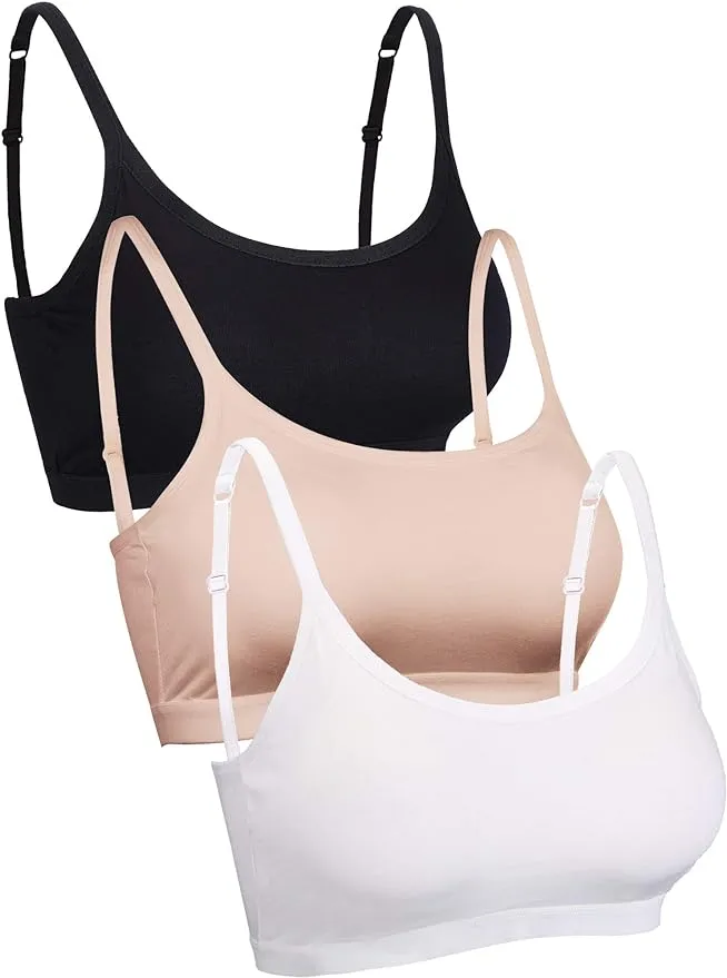 Blulu Mini Camisole Bra Wireless Padded Bra with Adjustable Straps for Women Girls