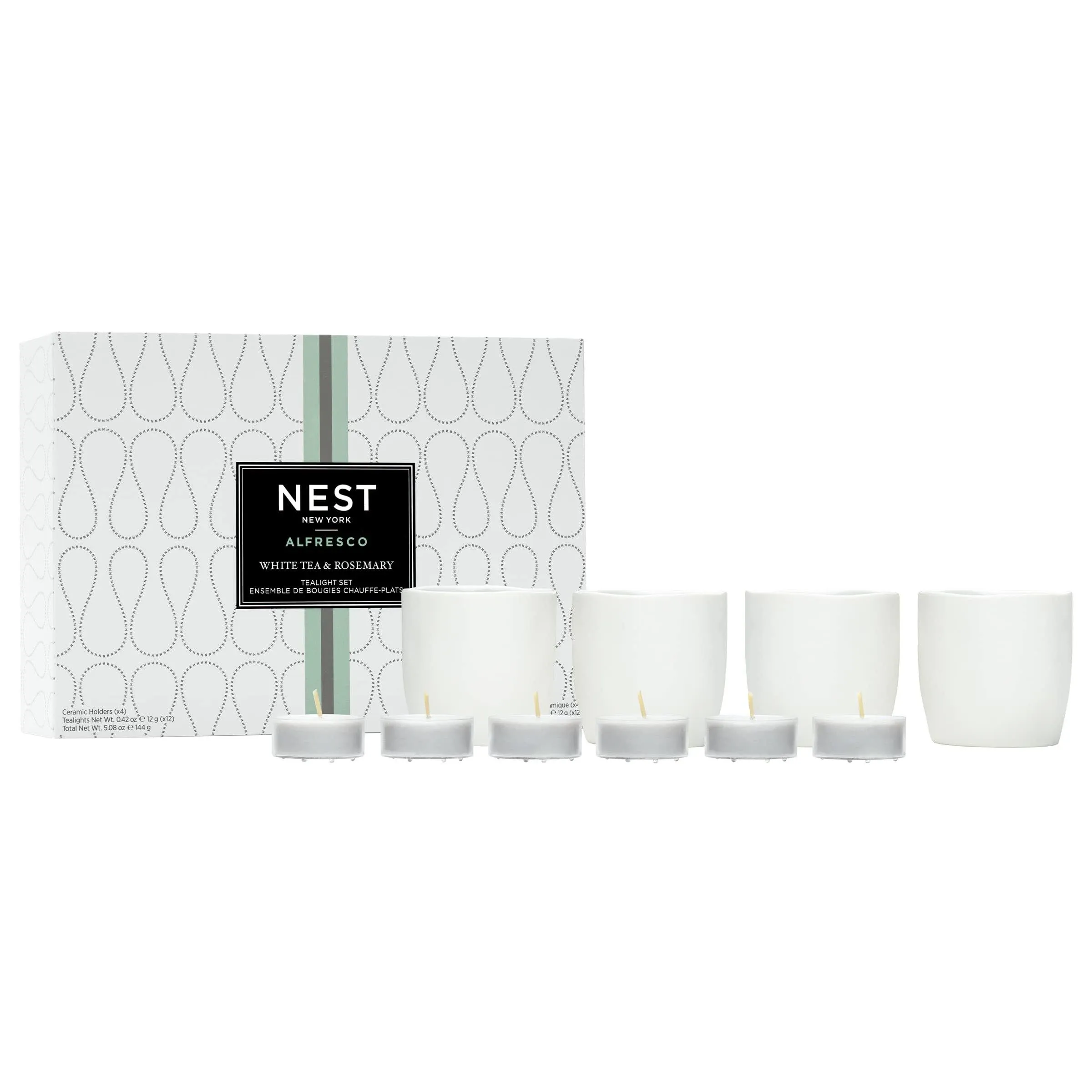 Nest Alfresco White Tea and Rosemary Tealight Set