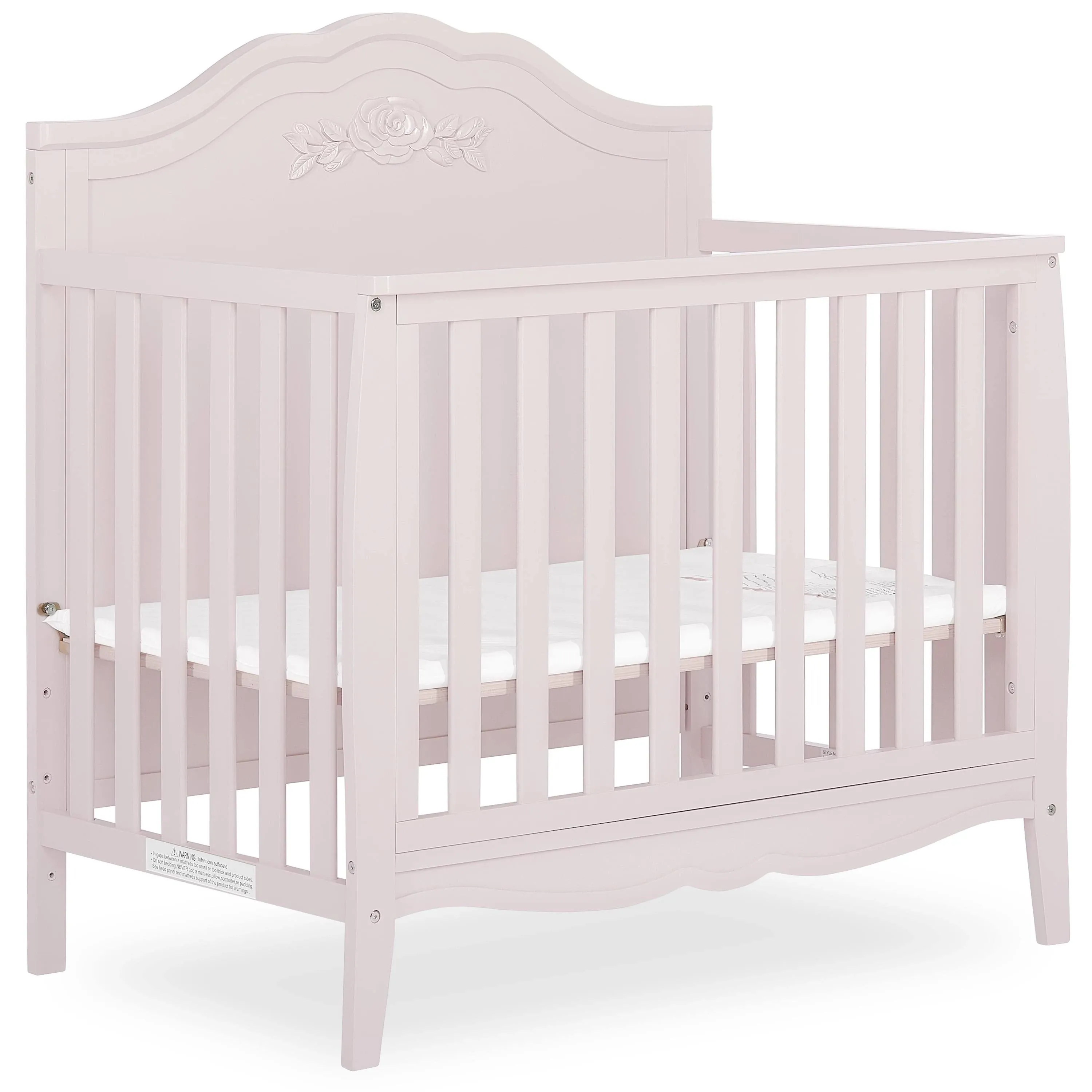 Sweetpea Baby Rose 4-in-1 Convertible Mini Crib