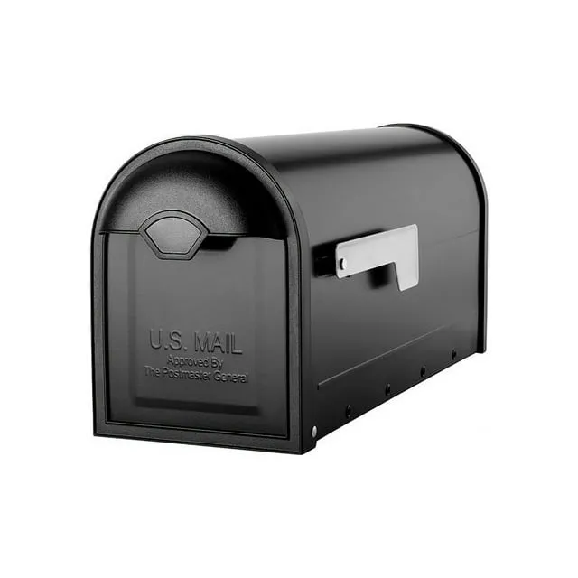 Architectural Mailboxes Winston Classic Galvanized Steel Post Mount Black Mailbox