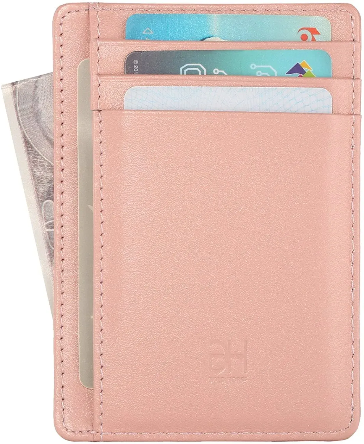 GH GOLD HORSE Slim RFID Blocking Card Holder Minimalist Leather Front Pocket Wallet for Women