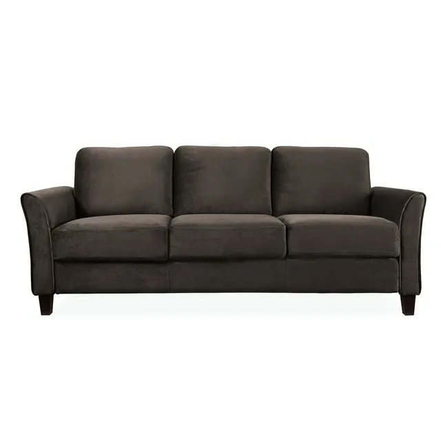 Lifestyle Solutions - Westley Sofa with Rolled Arms, Light Brown Faux Leather - CCWENKS3LBRRA