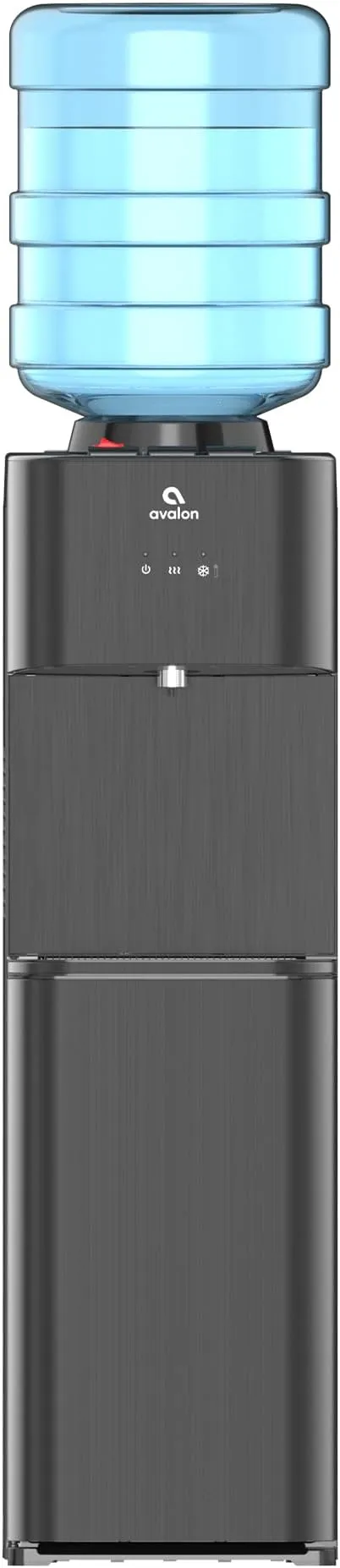 Avalon Top Loading Water Cooler Dispenser - 3 Temperature, Child Safety Lock, Innovative Design, UL Listed- Black Stainless Steel