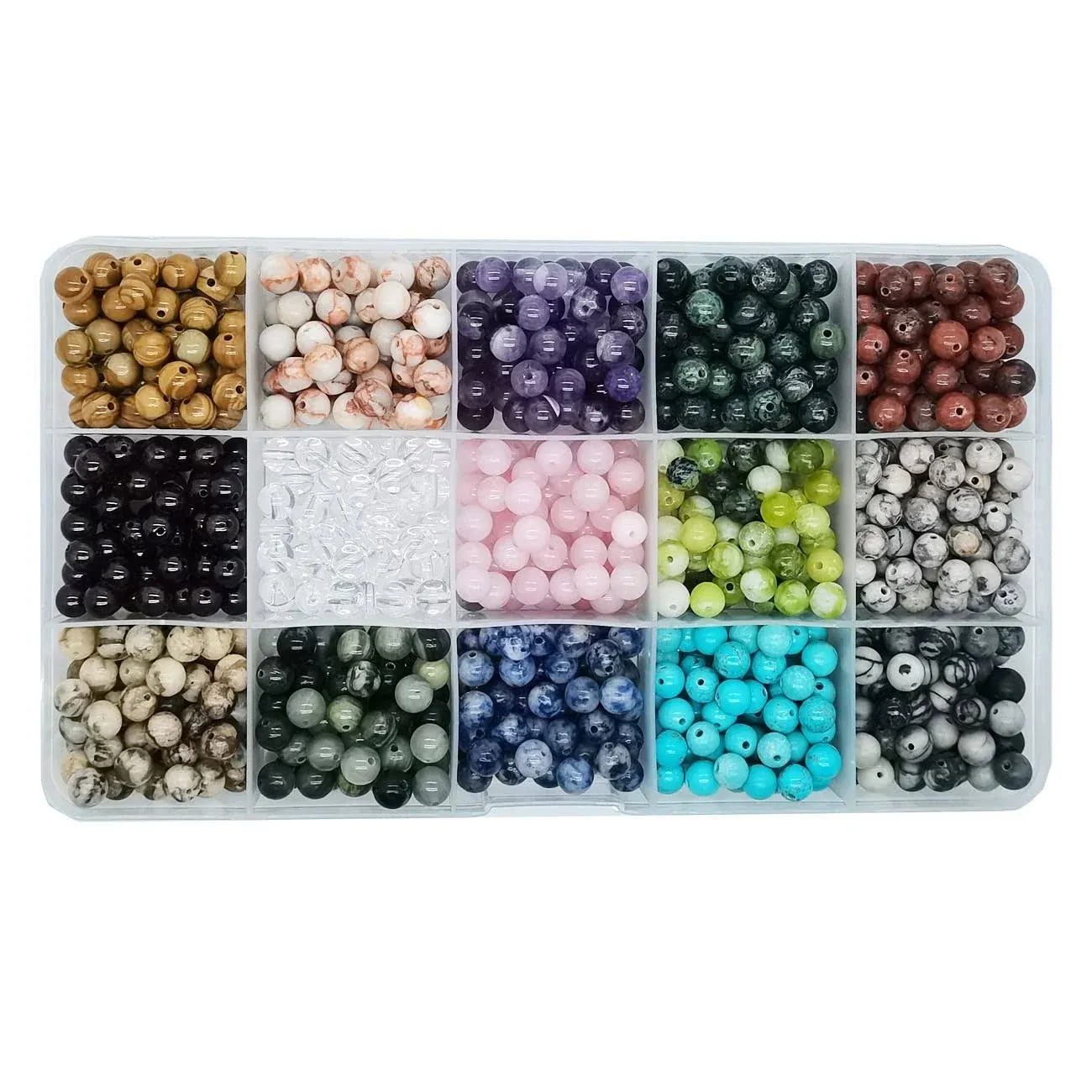 750pcs 6mm Natural Round Stone Beads Healing Engry Crystals Gemstone Beading ...