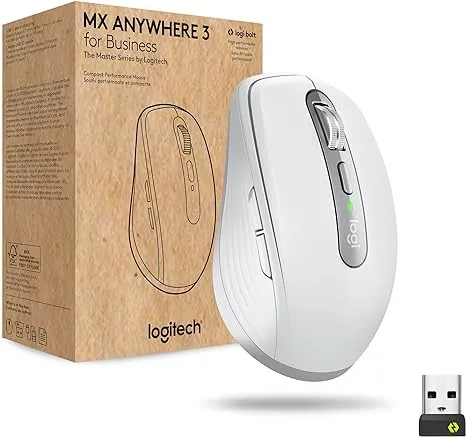 Logitech MX Anywhere 3 for Business - mouse - Bluetooth, 2.4 GHz - pale gray