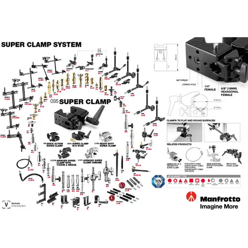 Manfrotto 035 Super Clamp - Black Without Stud