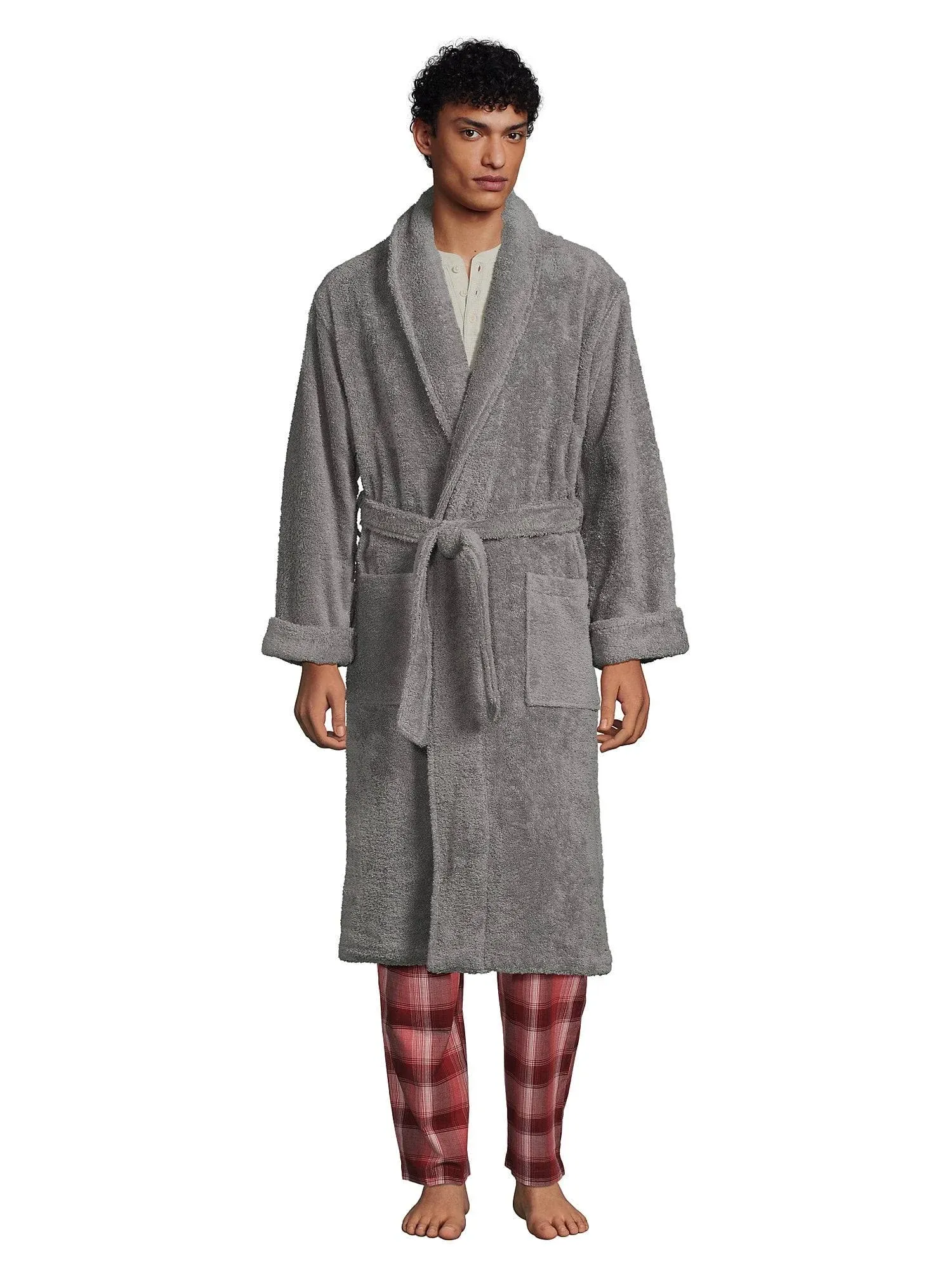 Big & Tall Lands' End Calf-Length Turkish Terry Robe