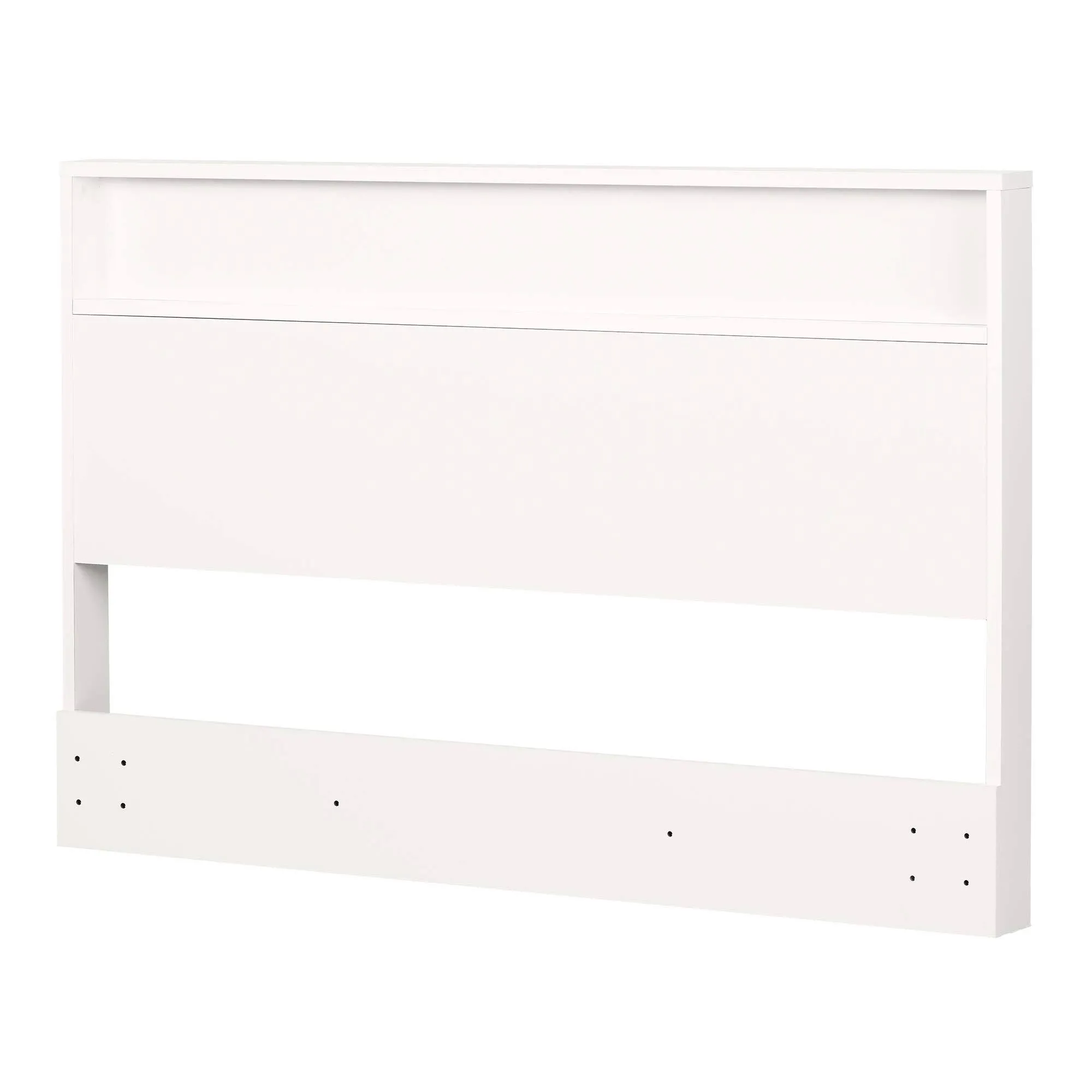 South Shore Kanagane Headboard with Shelf-Full/Queen-Pure White