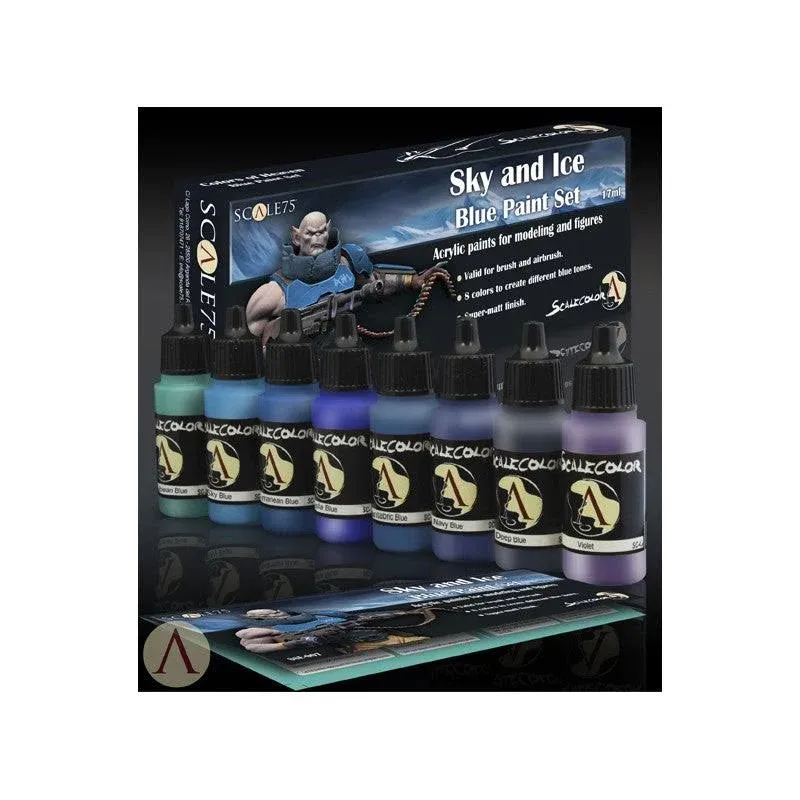 Sky and Ice Blue Paint Set