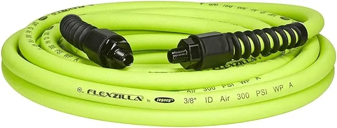 Flexzilla Pro Air Hose, 3/8 in. x 25 ft., Heavy Duty, Lightweight, Hybrid, ZillaGreen - HFZP3825YW2