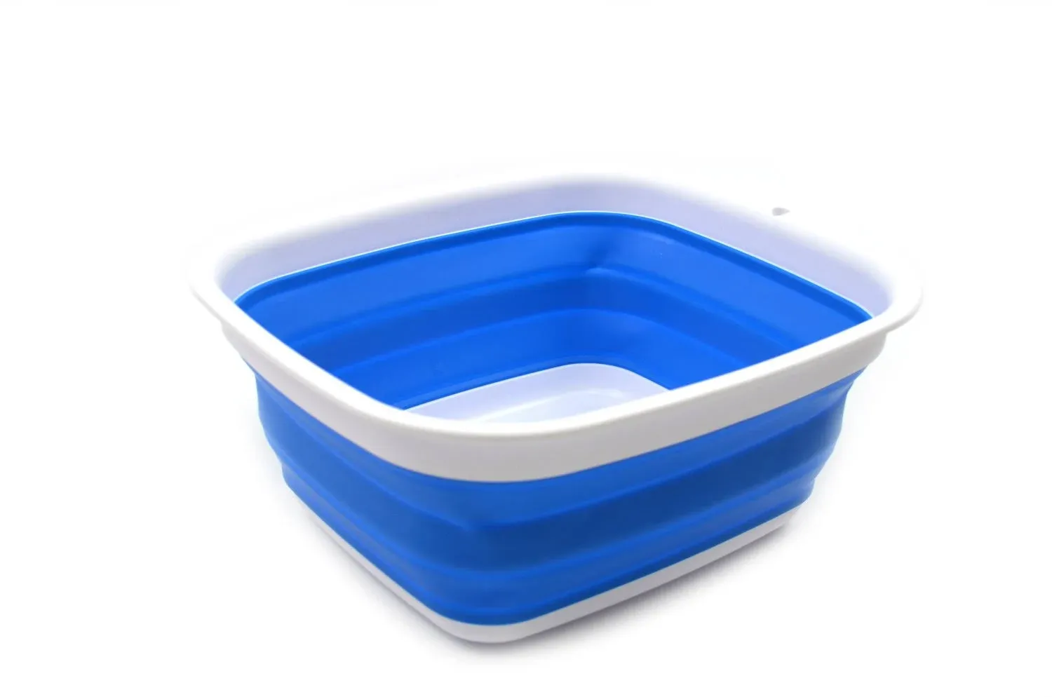 SAMMART 7.7L (2 Gallon) Collapsible Tub - Foldable Dish Tub - Portable Washing Basin - Space Saving Plastic Washtub (Blue, S)