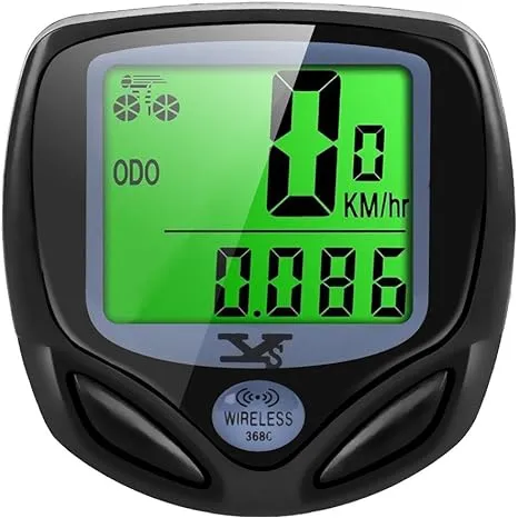 Bike Speedometer Waterproof Wireless Bicycle Bike Computer and Cycling Odometer with Automatic Wake-up Multi-Function LCD Backlight Display