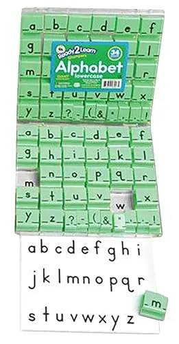 READY 2 LEARN Alphabet Stamps - Lowercase - Large - Set of 34 - Letter Stampers for Kids