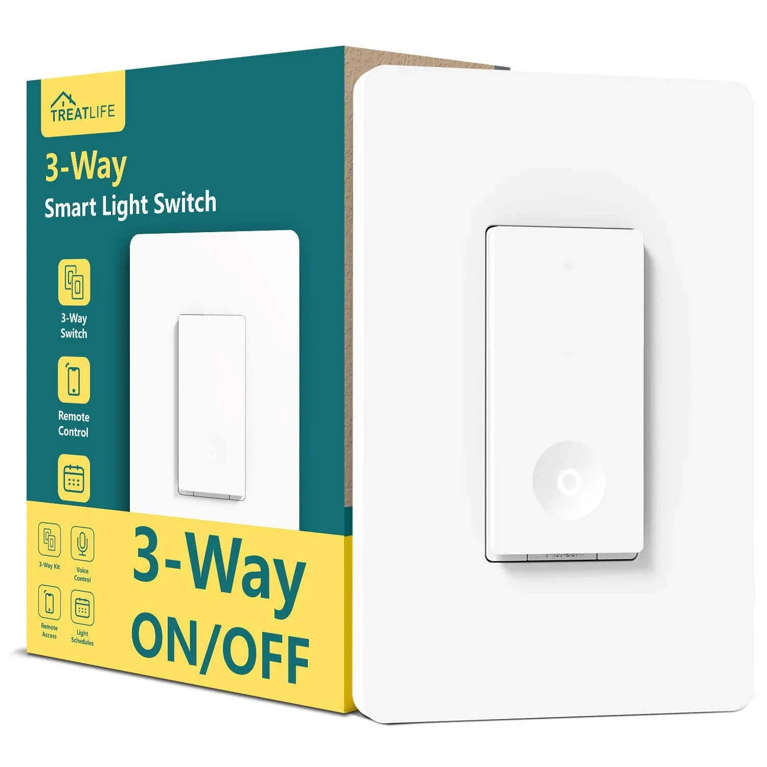 3 Way Smart Light Switch 4 Pack, Treatlife 2.4GHz Wi-Fi Smart Switch Works with Alexa and Google Home