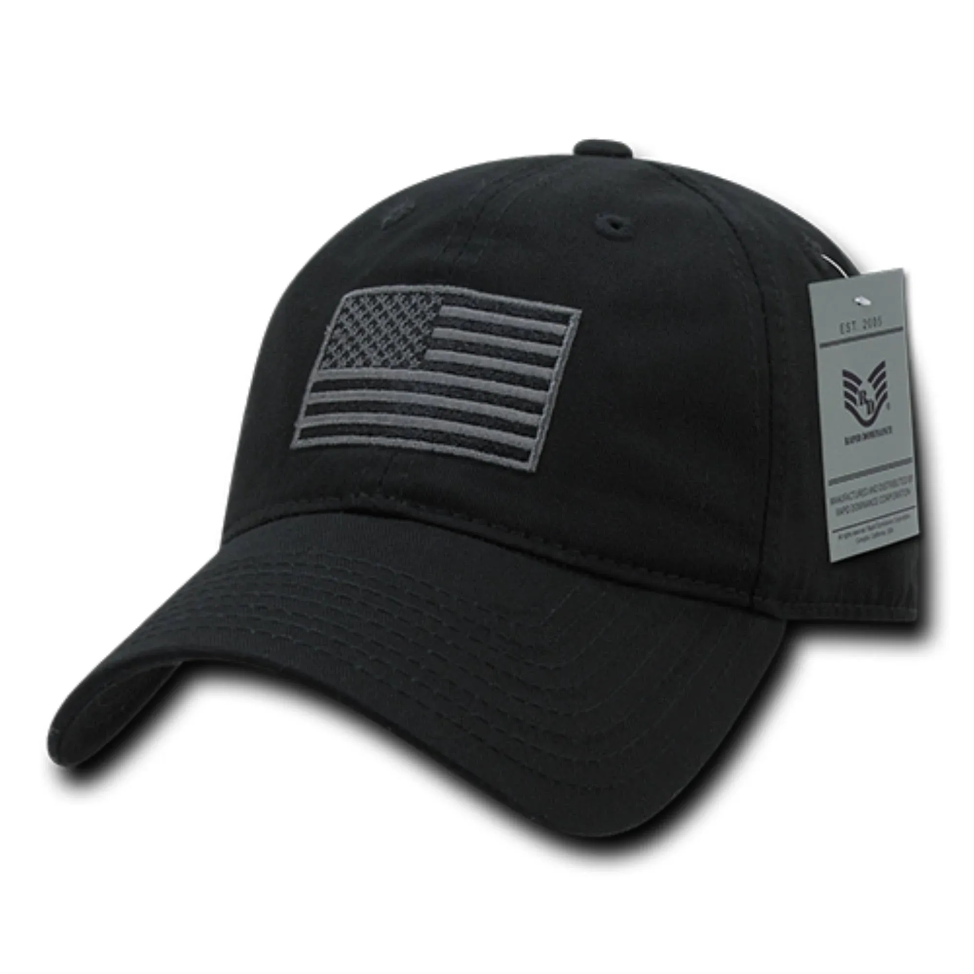 Rapid Dominance Relaxed Graphic Cap, Tonal Flag, Black