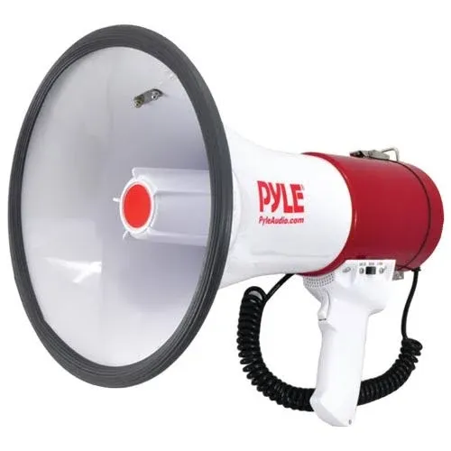 Pyle Megaphone Speaker Pa Bullhorn with Built-in Siren - 50 Watts Adjustable