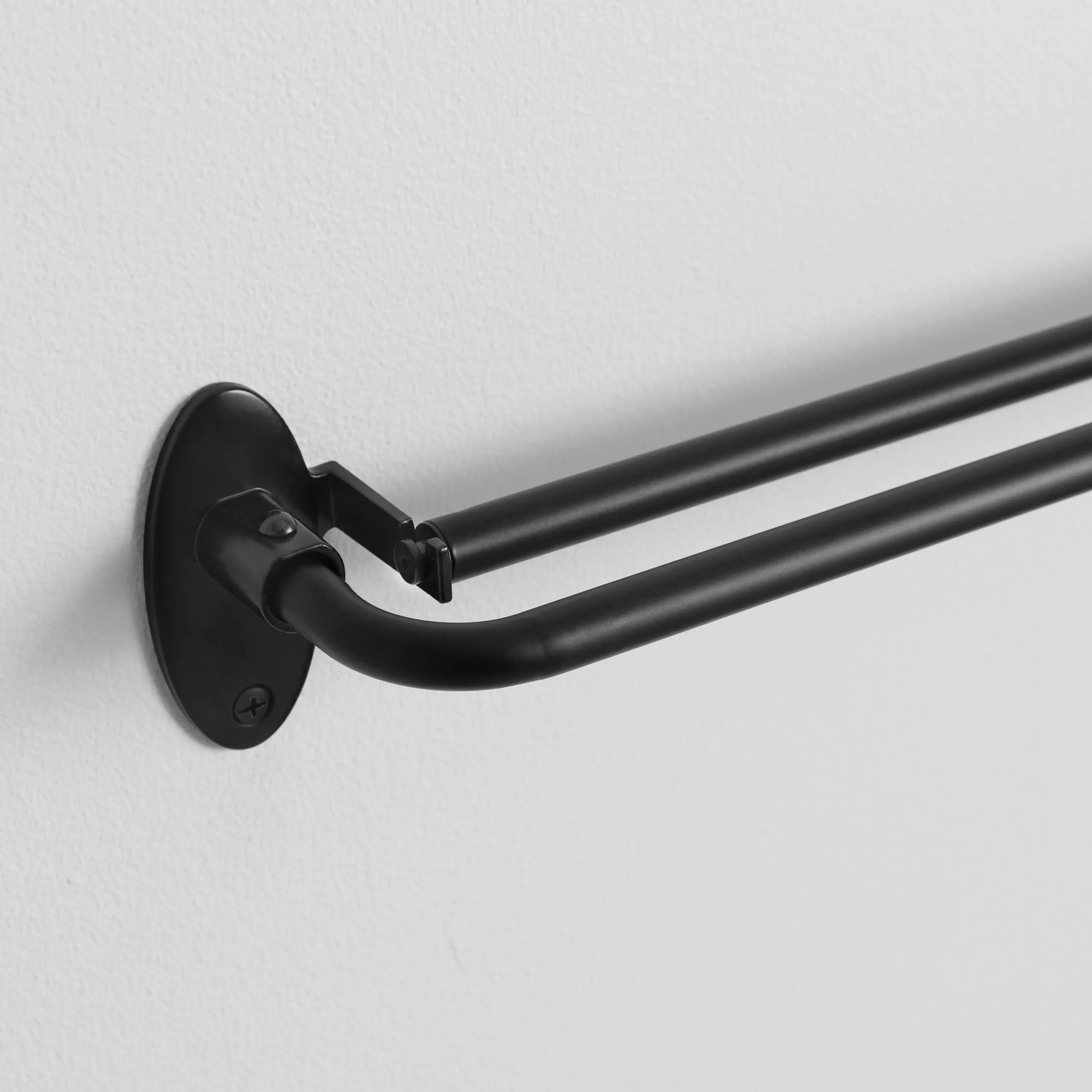 Eclipse Clinton 5/8" Blackout Double Wrap Curtain Rod - 48-86" - Matte Black