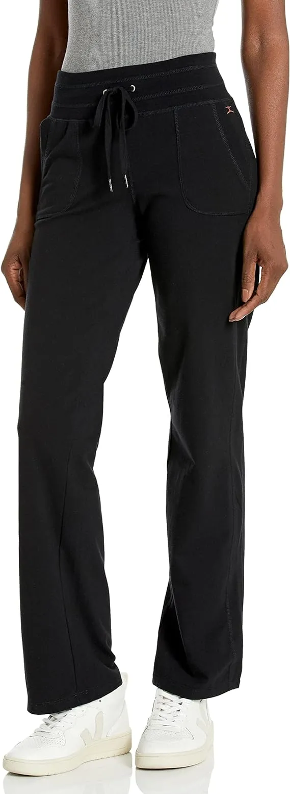 Danskin Women's Drawcord Pant, Black, Medium