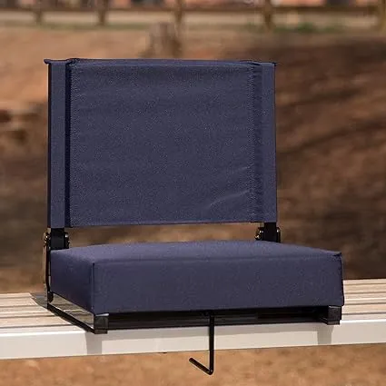 Flash Furniture Grandstand Portable Folding Padded Stadium Seat for Bleachers or Benches, Navy