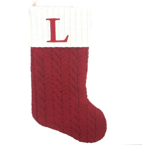 St Nicholas Square Cable Knit Monogram Stocking