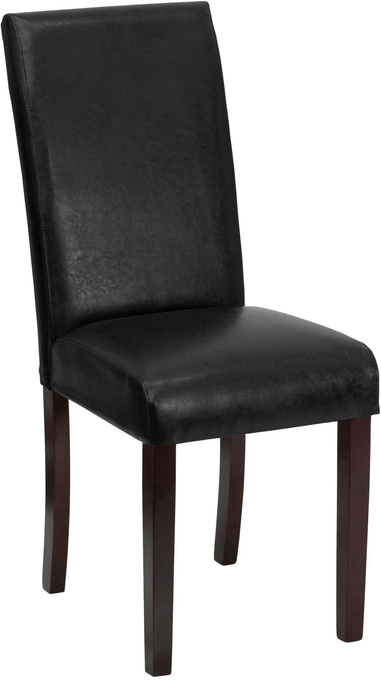 Black Leather Parsons Chair