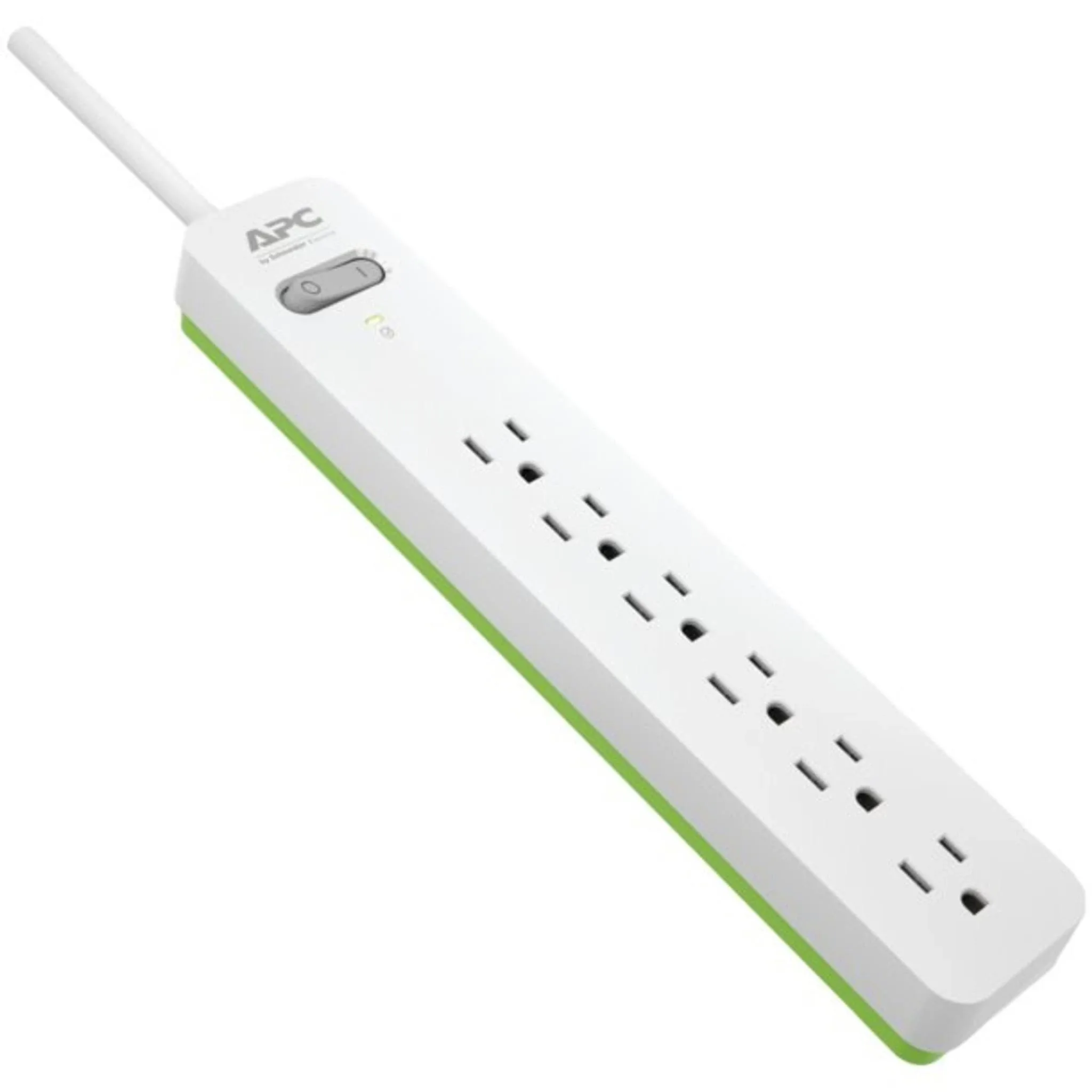 APC PE66W 6-Outlet SurgeArrest Surge Protector 6ft Cord (White)