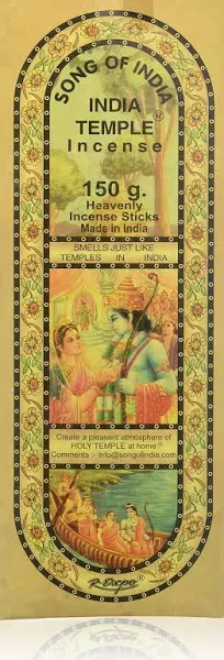 India Temple Incense - Song of India - 120 Stick Large Box