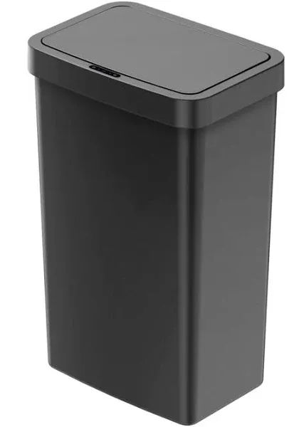 Mainstays 13.2 Gallon Trash Can, Plastic Motion Sensor Trash Can for Kitchen, Black