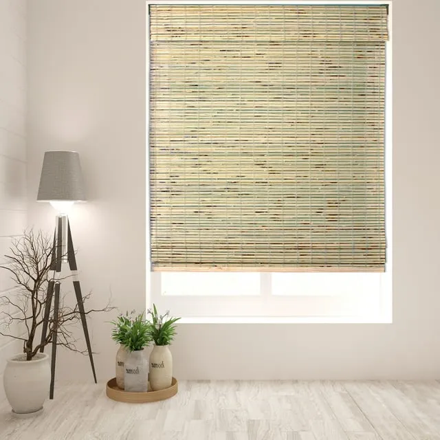 Arlo Blinds Cordless Petite Rustique Bamboo Roman Shades Blinds - Size: 30"W x 60"H, Light Filtering