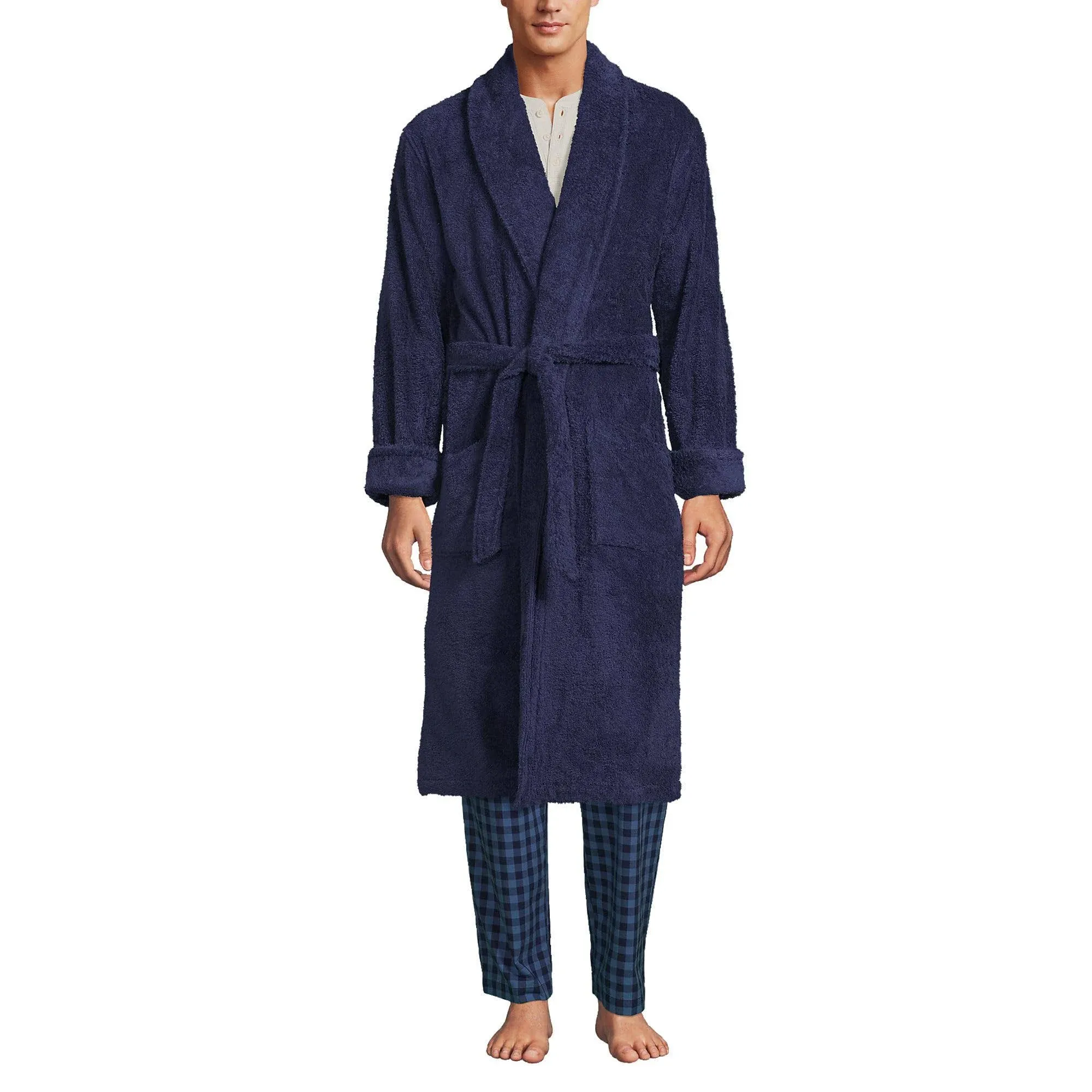 Men's Lands' End Calf-Length Turkish Terry Robe