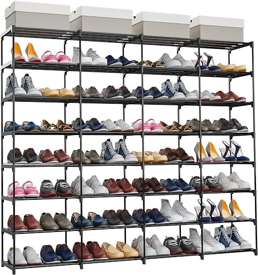 SMILHELTD Large Capacity 4 Rows 8 Tier Shoe Rack