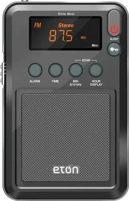 Eton - Elite Mini Portable AM/FM/Shortwave Radio with Carrying Pouch - Gray