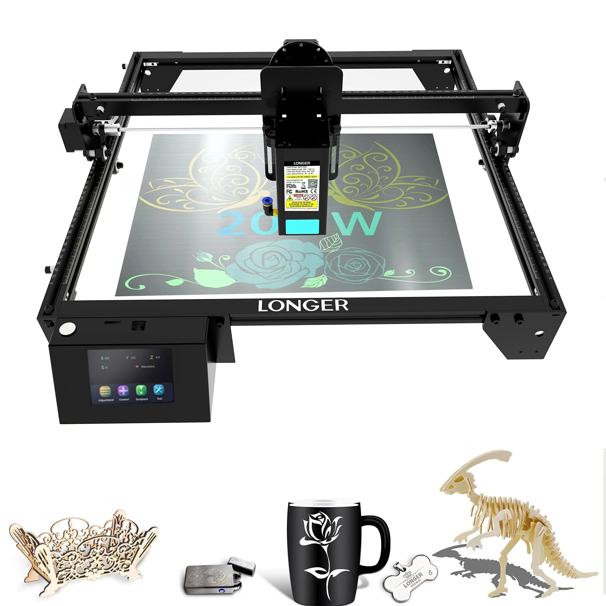 Longer Ray5 20W Higher Accuracy Laser Engraver and Cutter, 130W Laser Engraving ...