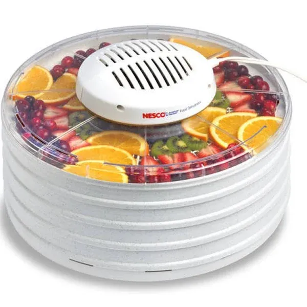 NESCO FD-37 Food Dehydrator For Snacks Fruit Beef JerkyWhite/Cle<wbr/>ar 4 Trays