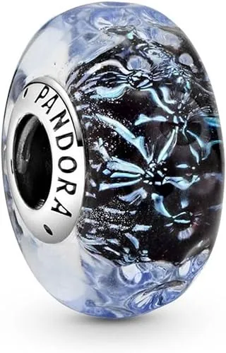 Pandora Wavy Dark Blue Murano Glass Ocean Charm