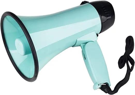  Portable Megaphone Bullhorn 20 Watt Power Megaphone Speaker Voice and A Teal